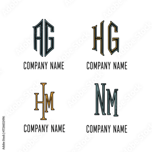 Set of Monogram Logos.