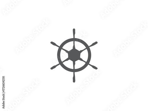 Ship wheel logo icon and illustration vector design 
