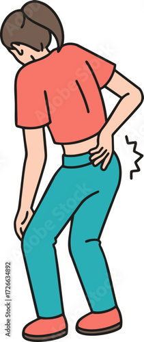 A woman with a tweaked back