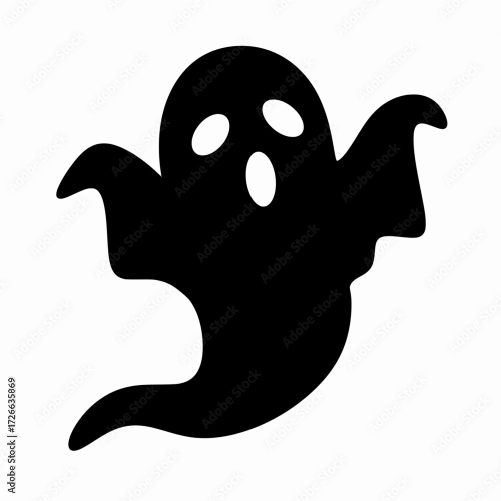 Obraz premium Black halloween ghost vector isolated on white background