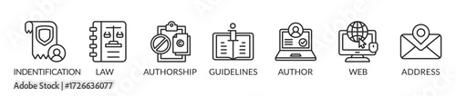 Banner copyright concept vector illustration with icons