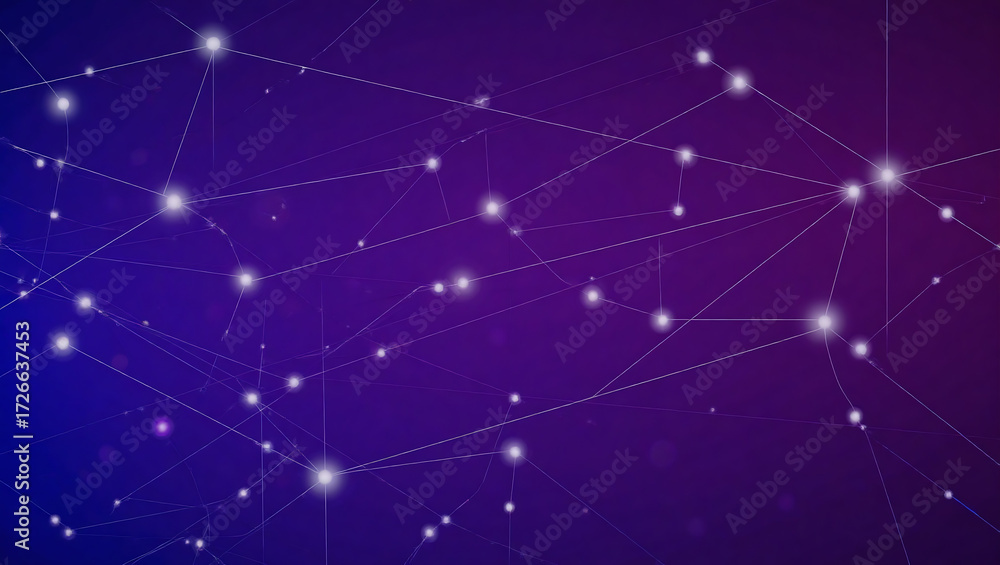Fototapeta premium Abstract digital network connections with glowing lines and nodes on futuristic background