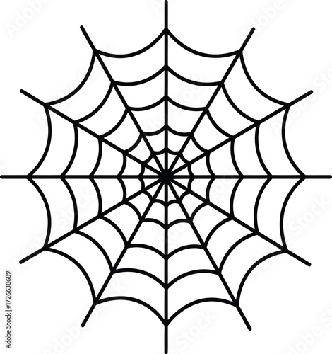 Intricate black spiderweb design halloween decoration element for spooky seasonal ambiance and thematic party events isolated on transparent background
