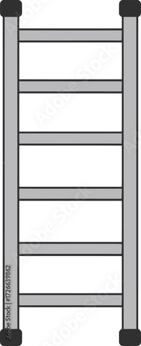 Simple and functional straight ladder icon for general use in design projects and technical documentation symbolizing access and vertical movement. isolated on transparent background
