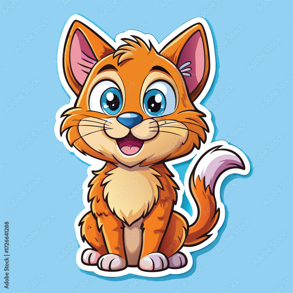 Obraz premium Cute cartoon cat sitting