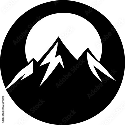 Mountains Silhouette Vector | Landscape, Peaks, Nature, Outdoor Clipart Design