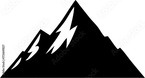 Mountains Silhouette Vector | Landscape, Peaks, Nature, Outdoor Clipart Design