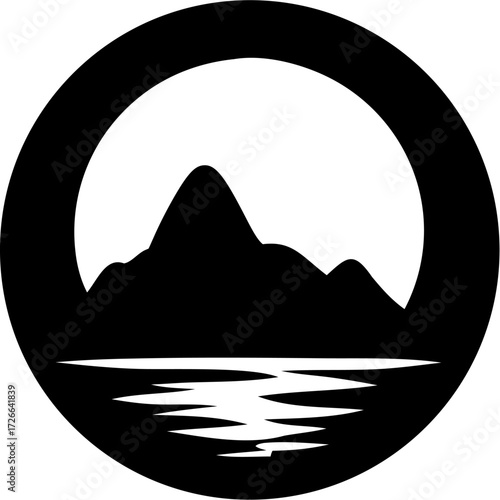 Mountains Silhouette Vector | Landscape, Peaks, Nature, Outdoor Clipart Design