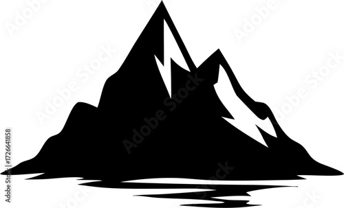 Mountains Silhouette Vector | Landscape, Peaks, Nature, Outdoor Clipart Design