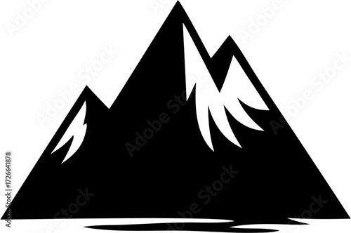Mountains Silhouette Vector | Landscape, Peaks, Nature, Outdoor Clipart Design