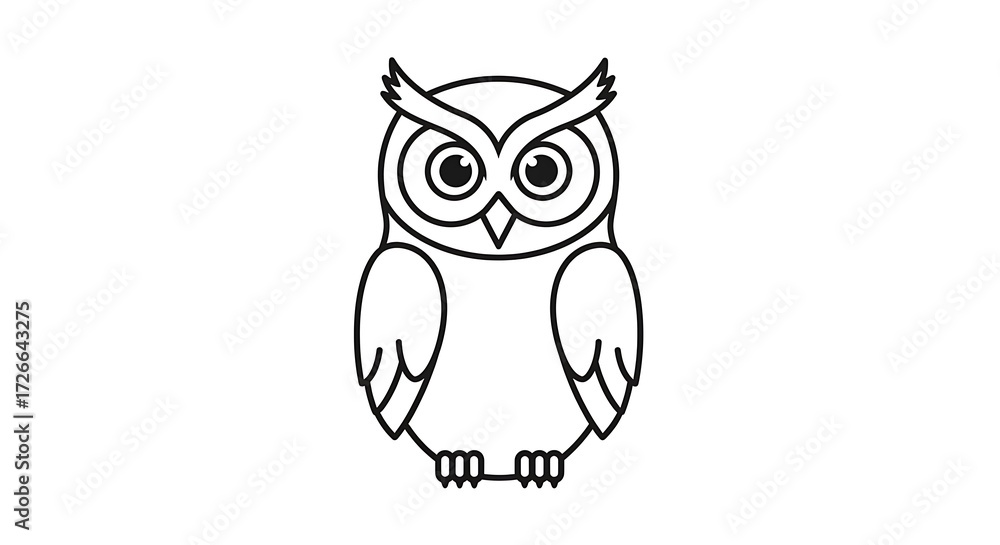Fototapeta premium Owl Line Art.