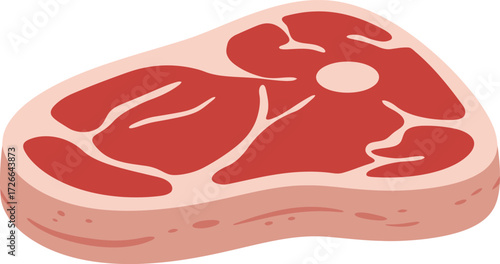 Raw steak cut of beef showing marbling and bone detail for culinary and food industry applications isolated on transparent background