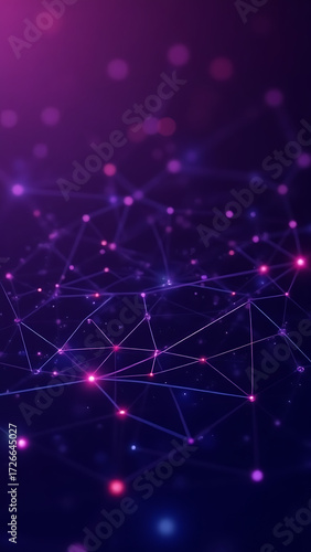 Abstract digital network connections with glowing lines and nodes on futuristic background