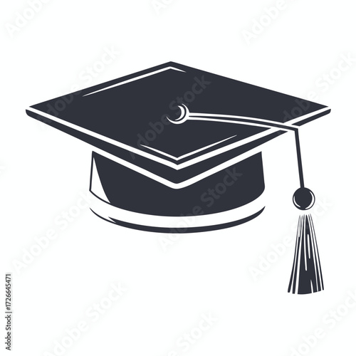 Monochrome graduation cap showcases scholarly achievement and celebratory milestones representing academic success and future opportunities