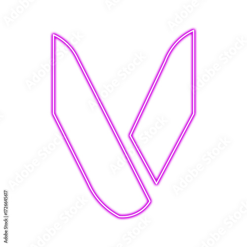 Neon valorant logo isolated on transparent background, a captivating and modern design