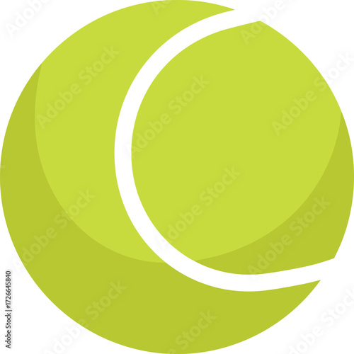 Bright yellow tennis ball graphic ready for sports and recreation projects isolated on transparent background