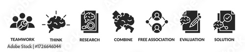 Bann Brainstorming Analysis Planning Sharing Meeting Concept with icons