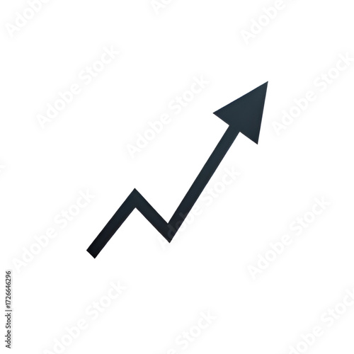 Growth icon, upward trend arrow icon, increasing graph icon, finance arrow icon