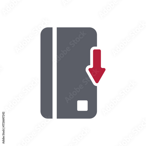 Debit Credit Card Down Arrow Payment Deduction Icon