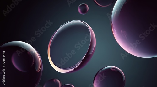 Floating Abstract Ellipses with Glossy Finish