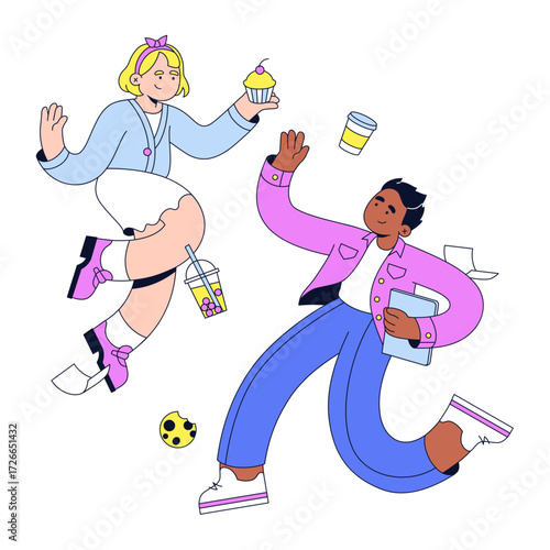 Coworkers taking a lunch break