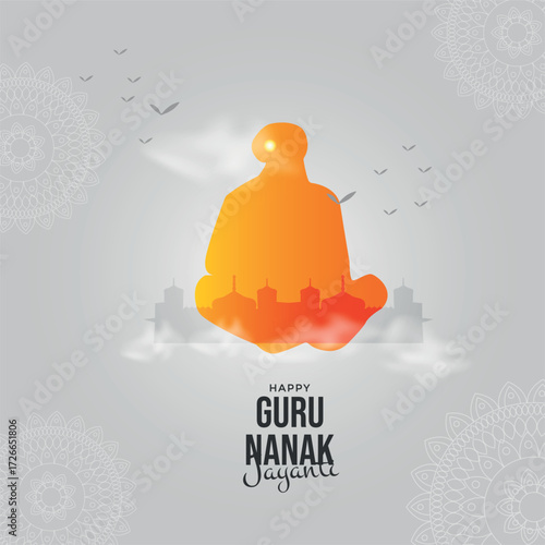 Guru Nanak Jayanti poster. Vector illustration