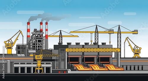 Steel Factory Flat Style.