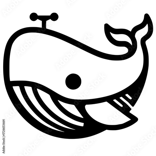 Cute whale logo silhouette
