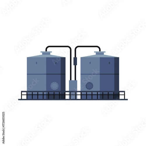 Industrial Storage Tanks for Chemical Processing Plant.