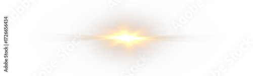 Yellow sun rays with glowing sparkle.