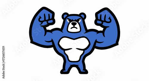 blue strong bears vector icon