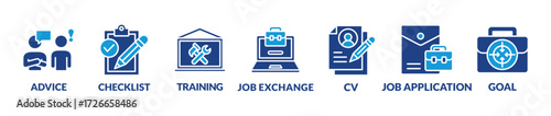 Banner career concept. Banner with keywords and icons