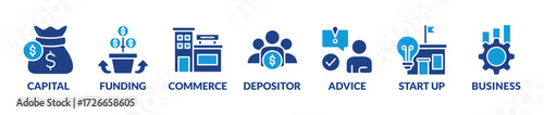 Angel investor vector icons. Business angel. Informal investor. Investment. Founder.