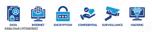 Banner privacy. vector illustration with icons