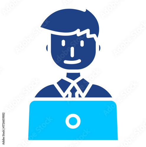 Computer Worker Simple Vector Icon Collection