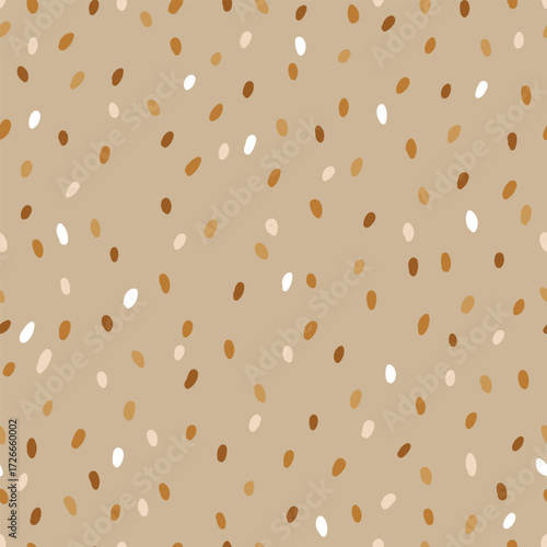 Seamless pattern with polka dots in fall colors. Hand drawn polka dots pattern for wrapping paper, card, fabric.