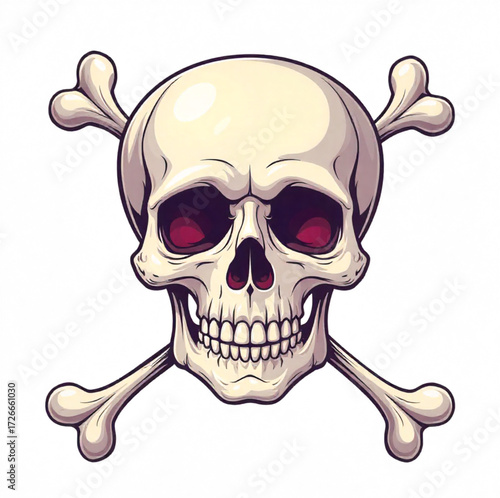 skull and crossbones on white