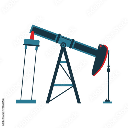 Oil pump jack extracting crude oil from the ground.