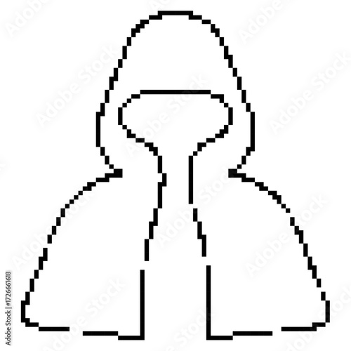 dark robes pixel icon, 8-bit. Isolated vector illustration.