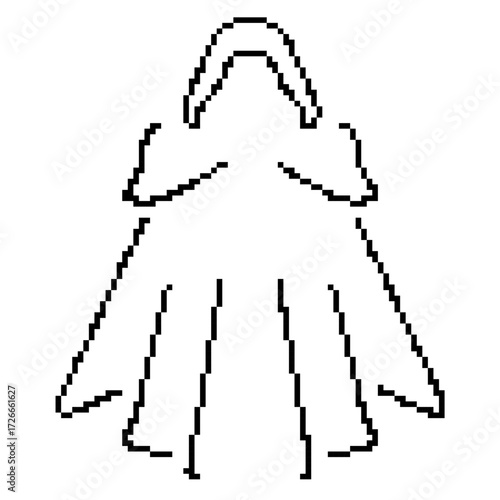 dark robes pixel icon, 8-bit. Isolated vector illustration.