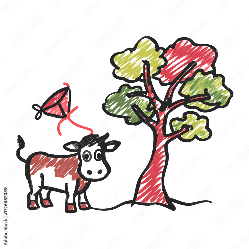 Fototapeta premium reindeer with red nose