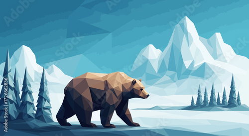 polygon illustrator vector bear
