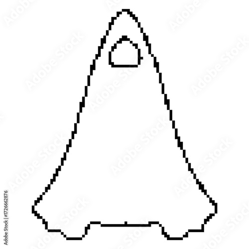 dark robes pixel icon, 8-bit. Isolated vector illustration.