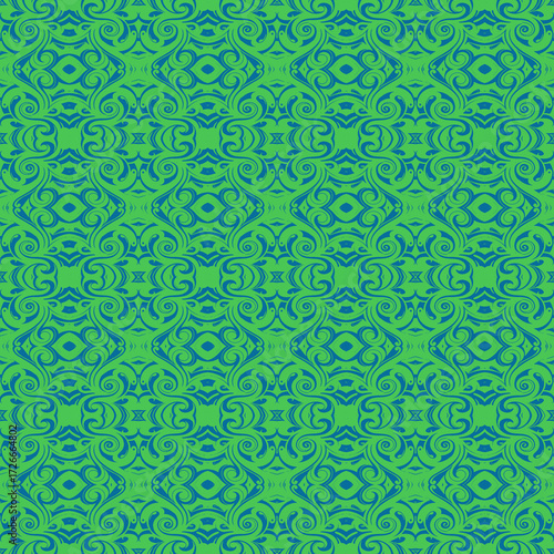 seamless pattern with green leaves