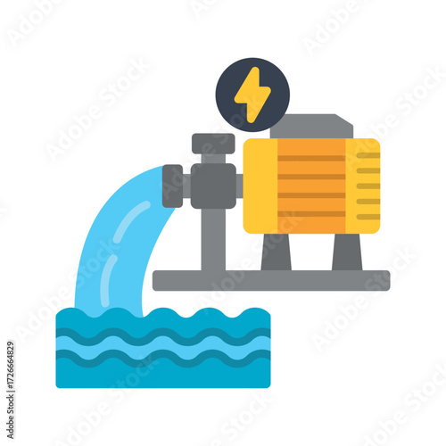 Water pump with electric motor icon.