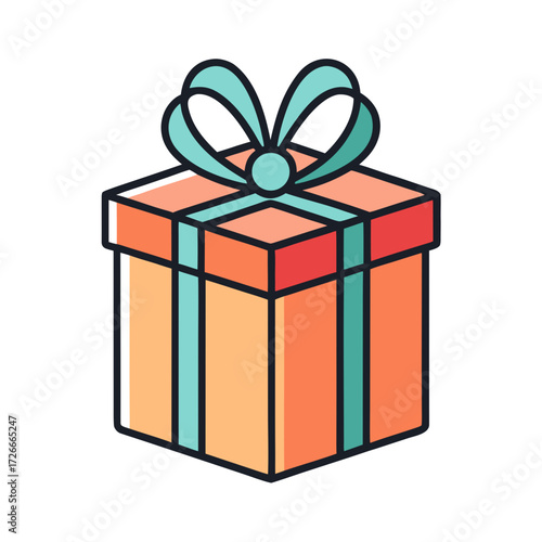 A festive gift box tied with an elegant ribbon sits, presenting a delightful surprise. The present is a simple joy for all to enjoy.  Generative AI