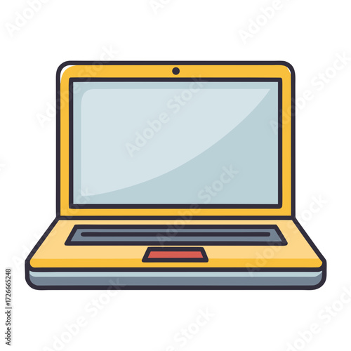 A flat laptop vector illustration. Perfect for tech designs and digital projects. Generative AI