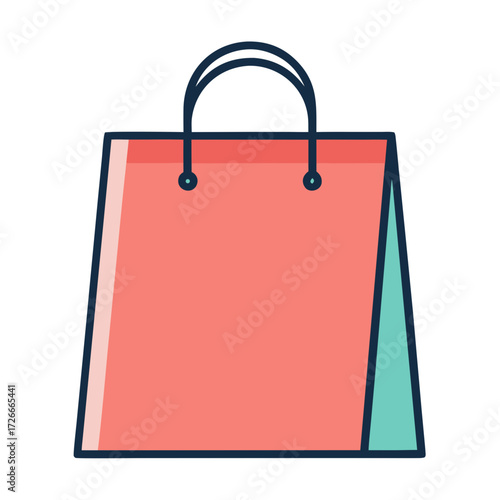 An illustration of a shopping bag, perfect for e-commerce, sales, and retail designs. Representing the allure of shopping and the anticipation of acquiring goods. Generative AI