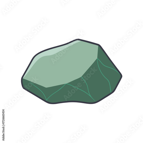 A stylized illustration presents a single, smoothly textured, green stone, reminiscent of a precious gem. Generative AI