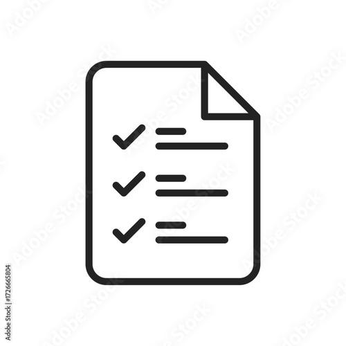 Checklist document icon representing task management, productivity, organization, planning, and work efficiency